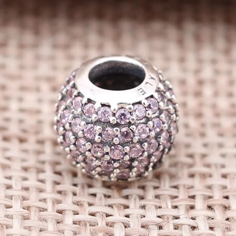 (slika za) PANDORA Pink Pavé Ball Charm - 791051PCZ - Ogled 2