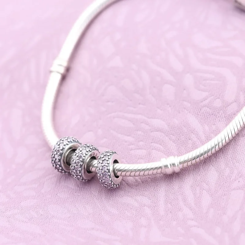 (slika za) PANDORA Pink Pavé Inspiration Spacer Charm - 791359PCZ - Ogled 2