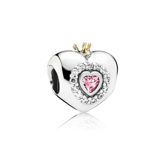 (slika za) PANDORA Pink Princess Heart Charm - 791375PCZ