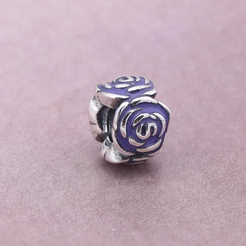 (slika za) PANDORA Pink Rose Charm Clip - 791291EN40 - Ogled 2