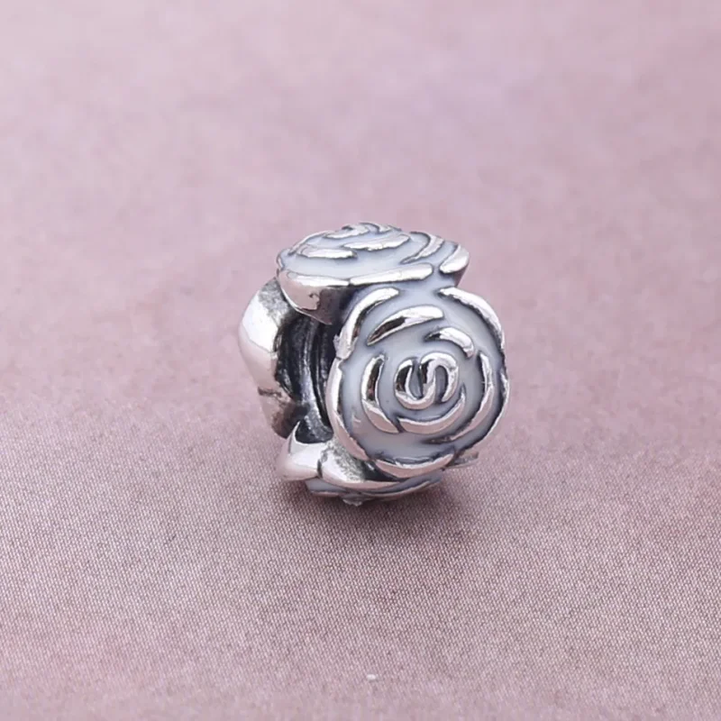 (slika za) PANDORA Pink Rose Charm Clip - 791291EN40 - Ogled 4