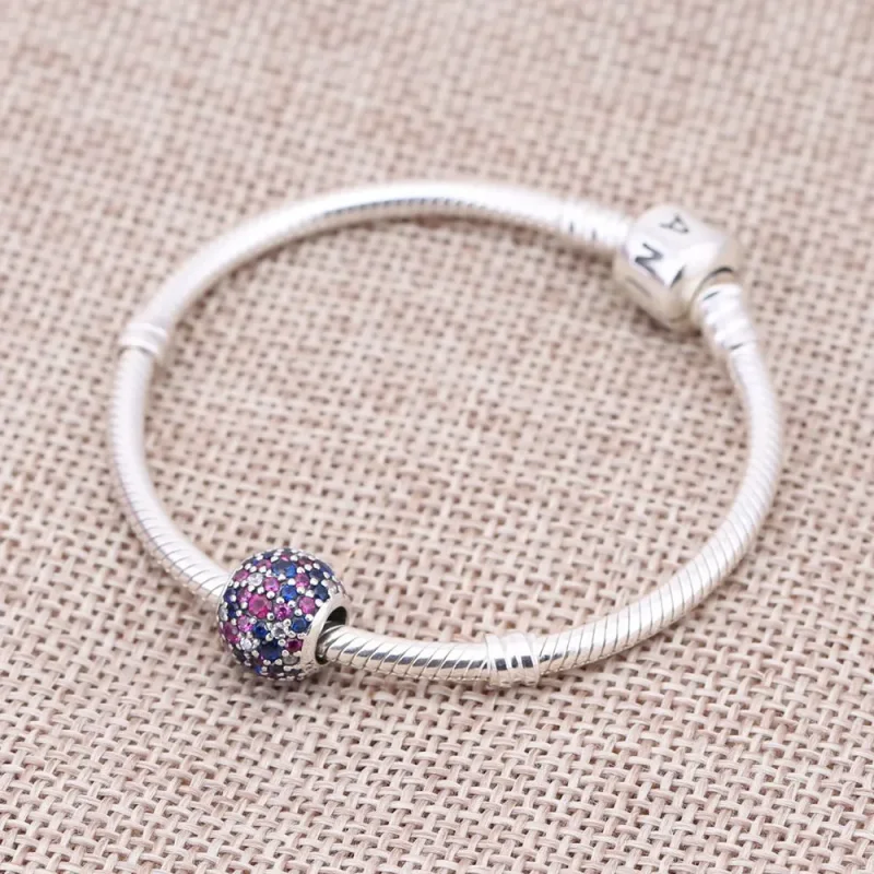 (slika za) PANDORA Pink Sparkles Pavé Ball Charm - 791261ACZMX - Ogled 2
