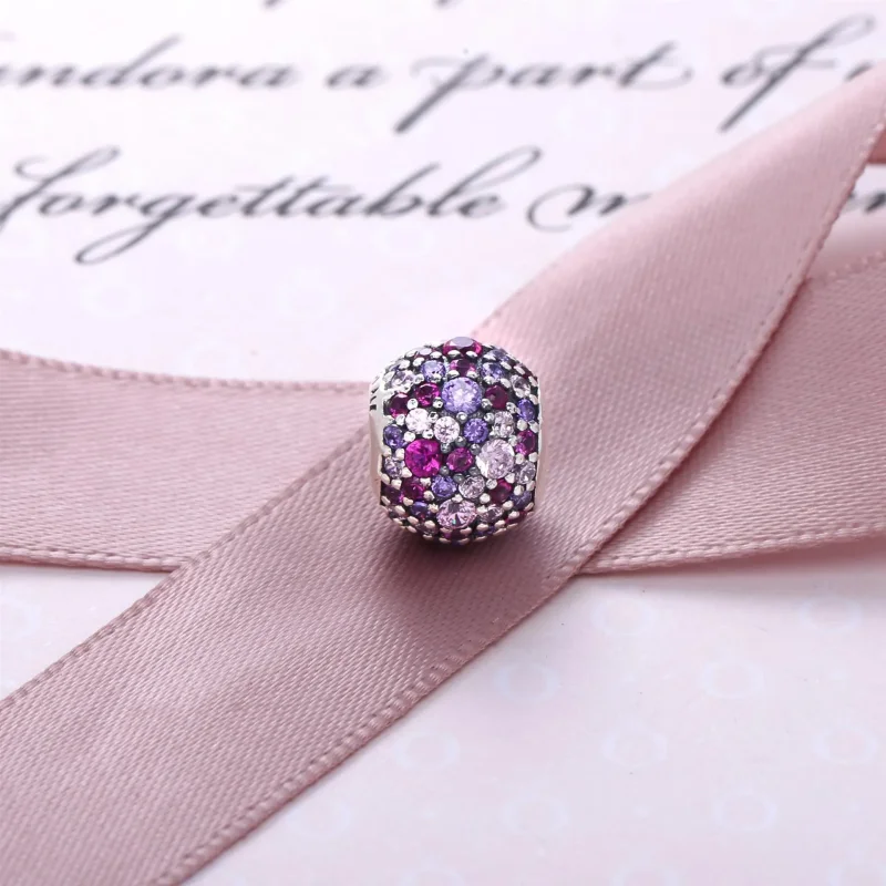 (slika za) PANDORA Pink Sparkles Pavé Ball Charm - 791261ACZMX - Ogled 3