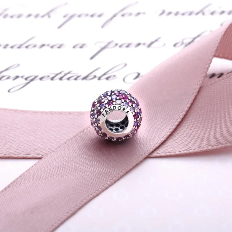 (slika za) PANDORA Pink Sparkles Pavé Ball Charm - 791261ACZMX - Ogled 4