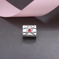 PANDORA Pismo Božičku, obesek iz rdečega emajla - 791390en58