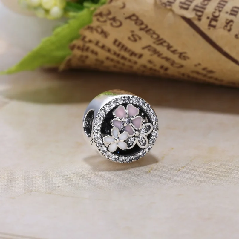 (slika za) PANDORA Poetic Blooms, mešani emajli in prozoren Cz Charm - PX00275-1 - Ogled 3
