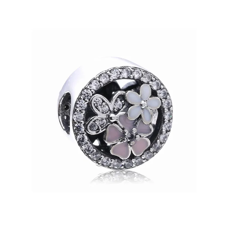 (slika za) PANDORA Poetic Blooms, mešani emajli in prozoren Cz Charm - PX00275-1 - Slika izdelka