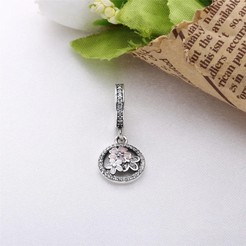 (slika za) PANDORA Poetic Blooms, mešani emajli in prozorni Cz Viseči - PJ00295-1 - Ogled 2