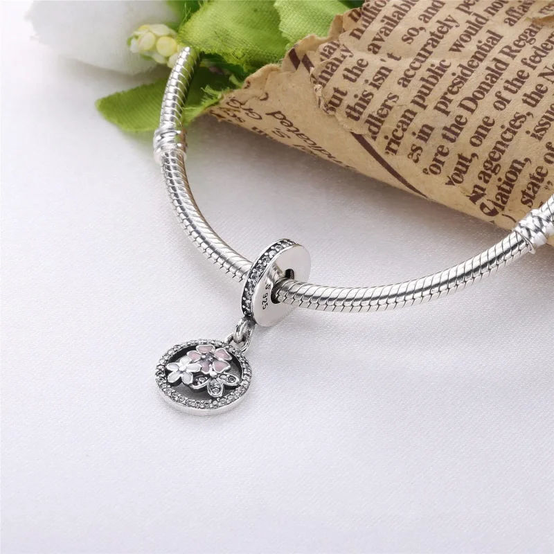 (slika za) PANDORA Poetic Blooms, mešani emajli in prozorni Cz Viseči - PJ00295-1 - Ogled 3