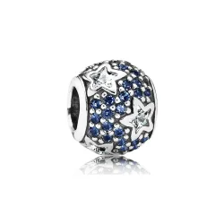 PANDORA Polnočno modra Pavé Stars Charm - 791382CZ