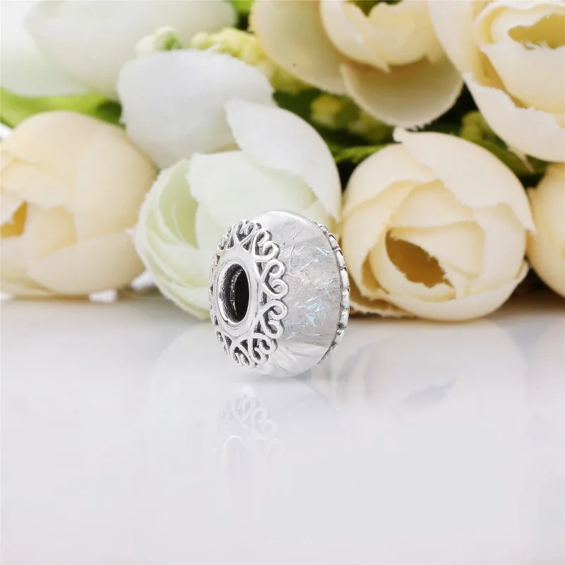 (slika za) PANDORA Prelivajoči se obesek iz belega stekla - 797617 - Ogled 2