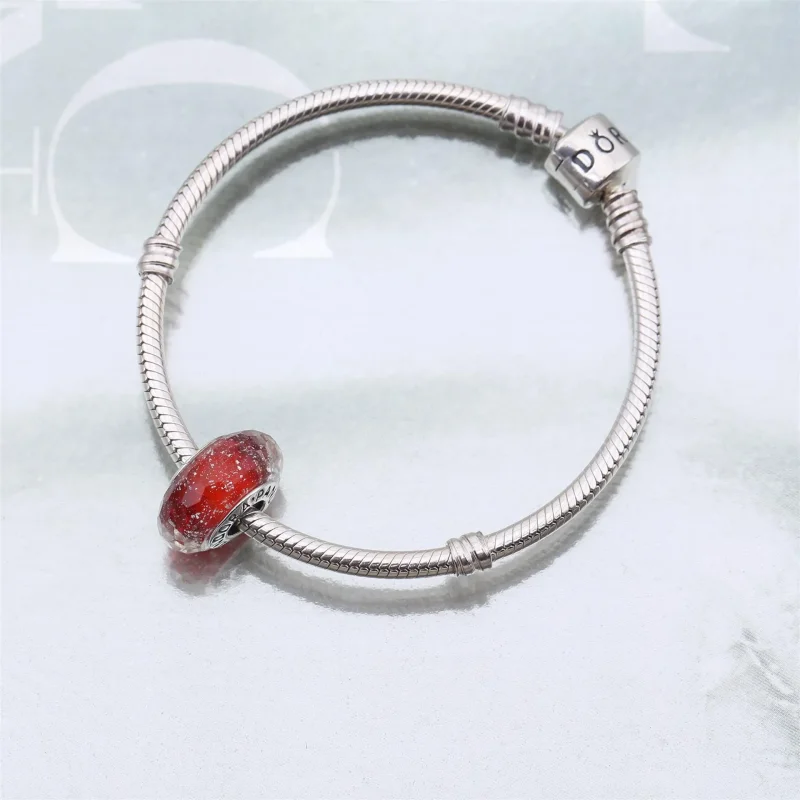(slika za) PANDORA rdeča bleščeča muranska steklena perla - 791654 - Ogled 2