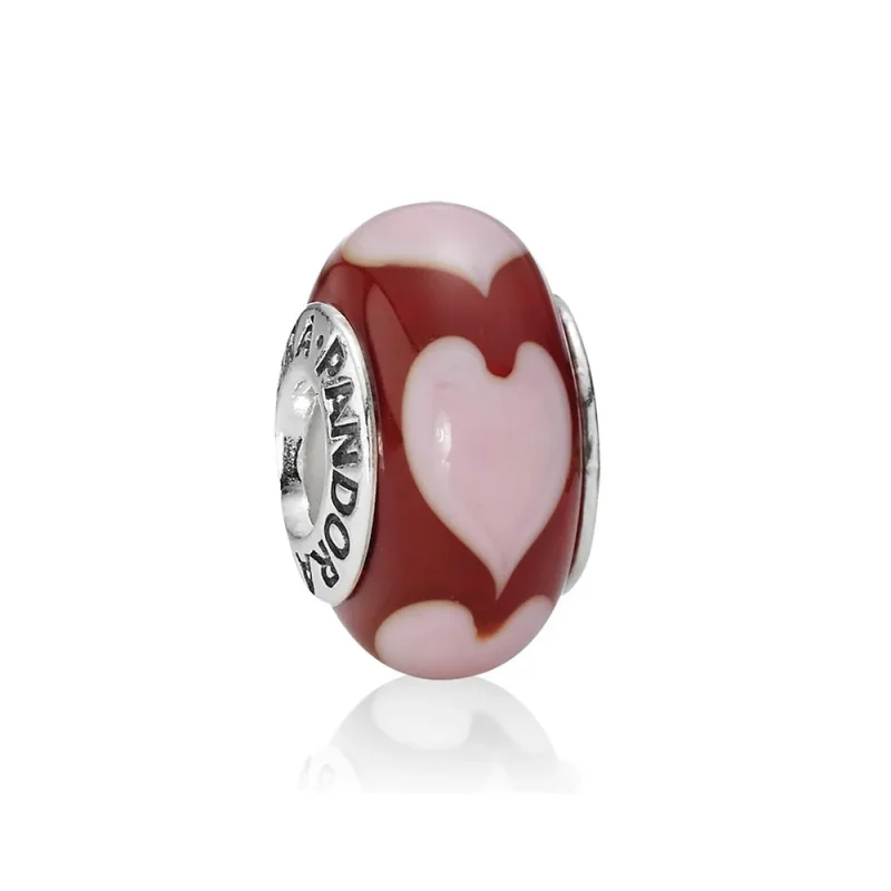 (slika za) PANDORA Rdeča ljubezen, obesek Pink Hearts - 790658