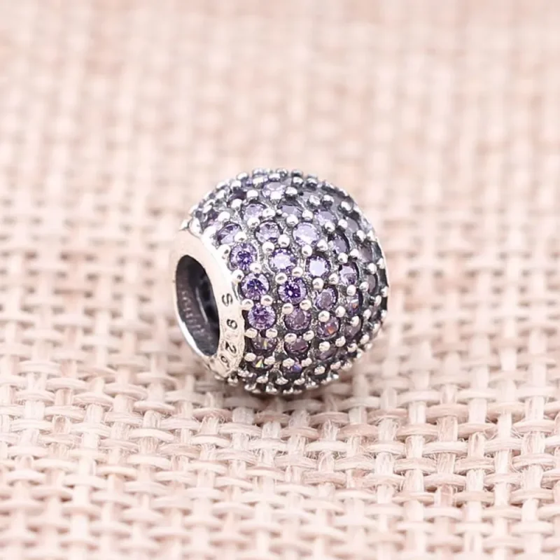 (slika za) PANDORA Rdeča pavé kroglasta obesek - 791051CZR - Ogled 2