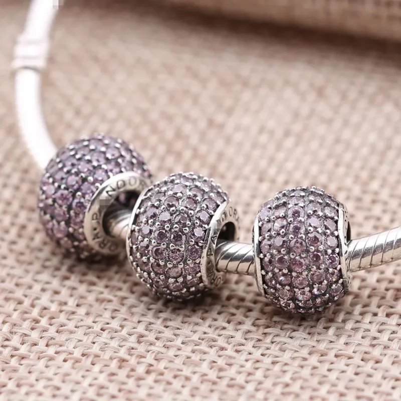 (slika za) PANDORA Rdeča pavé kroglasta obesek - 791051CZR - Ogled 3