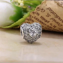 PANDORA Rdeči Pavé Obesek Srce - 791168SRU