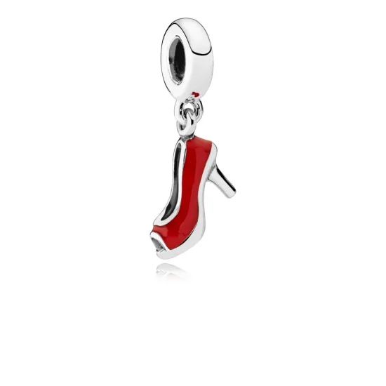 (slika za) PANDORA Red Stiletto, viseči obesek iz rdečega emajla - 792154EN09