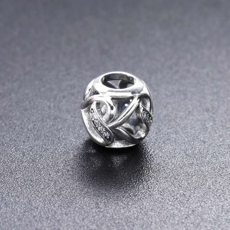 PANDORA Ribbons of Love Charm, prozoren CZ - 792046CZ