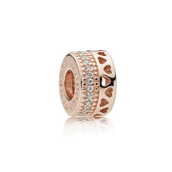 (slika za) PANDORA Rose Hearts of PANDORA Distančnik Charm - 787415CZ