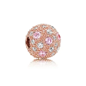 (slika za) PANDORA Rose™ Pink Clear CZ Cosmic Stars Clip - 781286PCZ