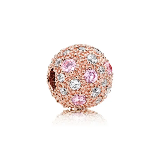 (slika za) PANDORA Rose™ Pink Clear CZ Cosmic Stars Clip - 781286PCZ