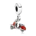 PANDORA Scooter Dangle, prozoren rdeč emajl cz - 791140EN42 PANDORA Scooter Dangle, prozoren rdeč emajl cz - 791140EN42