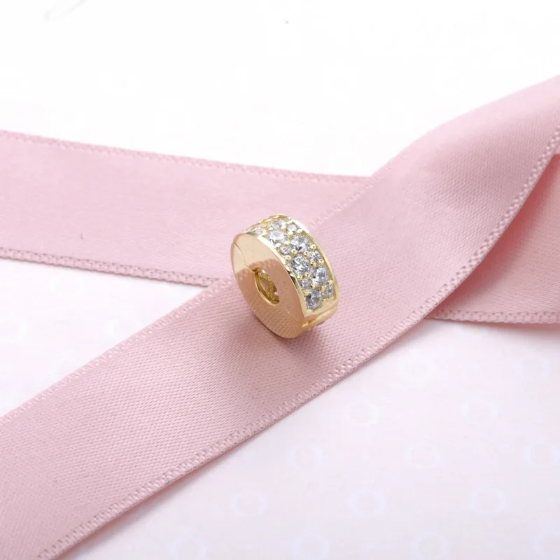 (slika za) PANDORA Shining Elegance Clip, 14K zlato prozorno CZ - 750842CZ - Ogled 2