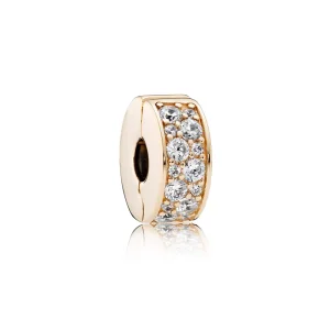 (slika za) PANDORA Shining Elegance Clip, 14K zlato prozorno CZ - 750842CZ