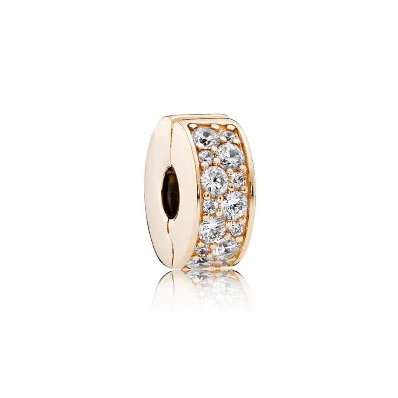 (slika za) PANDORA Shining Elegance Clip, 14K zlato prozorno CZ - 750842CZ - Slika izdelka
