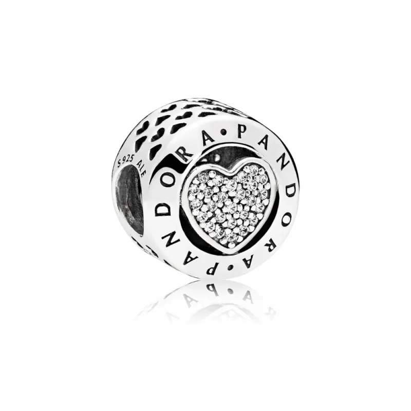 (slika za) PANDORA Signature Heart Clear CZ obesek - 796218CZ - Slika izdelka