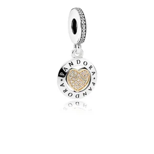 (slika za) Pandora Signature Heart Clear CZ viseči obesek - 792082CZ