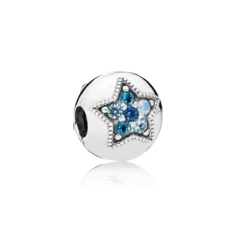 (slika za) PANDORA sponka Bright Star, večbarvni kristali - 796380NSBMX - Slika izdelka