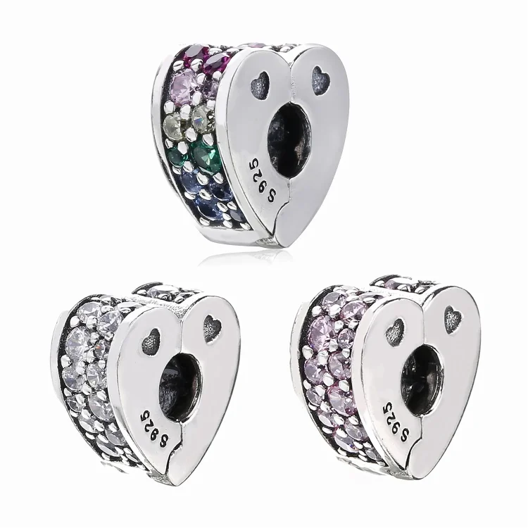 PANDORA Sponka Pink Arcs of Love, roza CZ - 797020PCZ