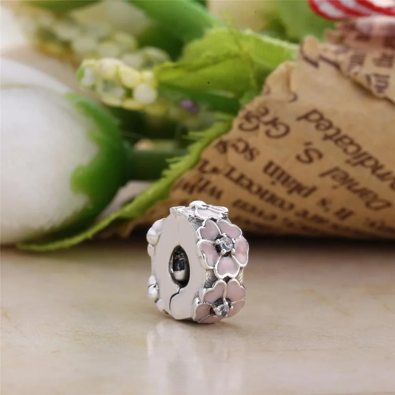 (slika za) PANDORA Sponka Pink Primrose - 791823EN68 - Ogled 3