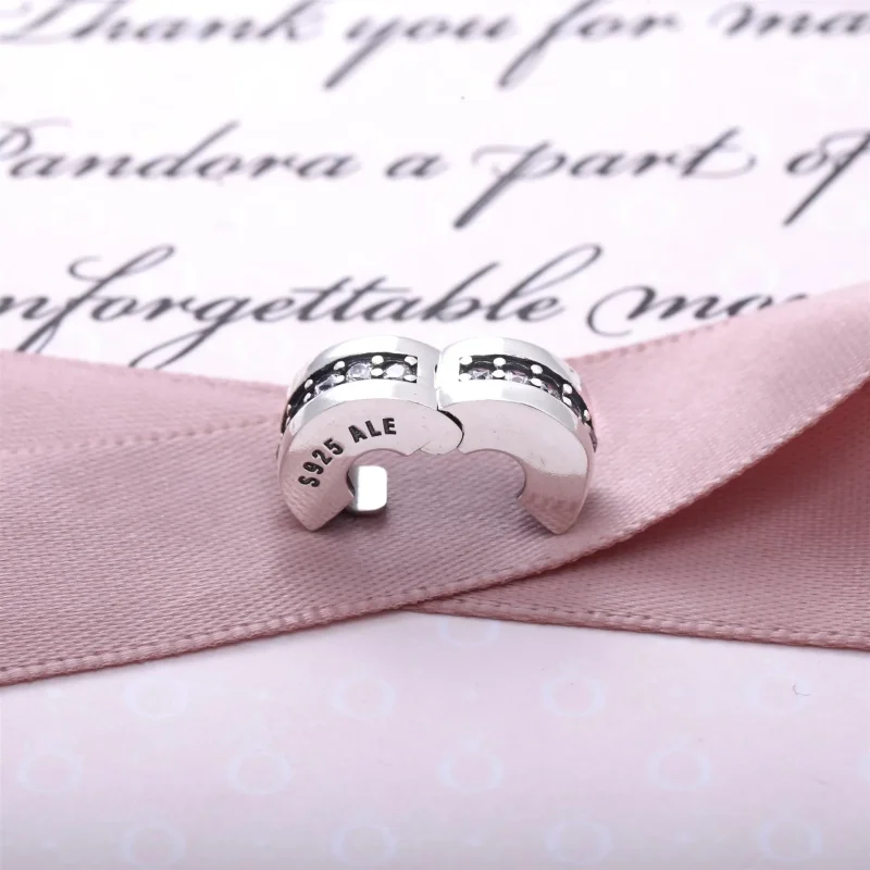 (slika za) PANDORA Sponka z vrsto prozornih kristalčkov kubičnega cirkona - 791972CZ - Ogled 2