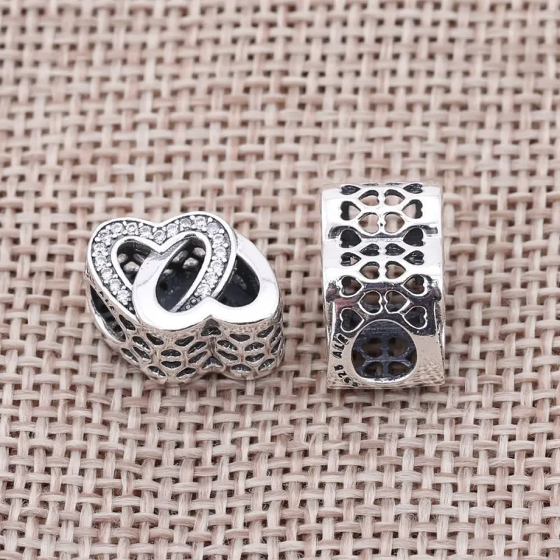 (slika za) PANDORA Srebrni obesek Entwined Love Heart - 791880cz - Ogled 2