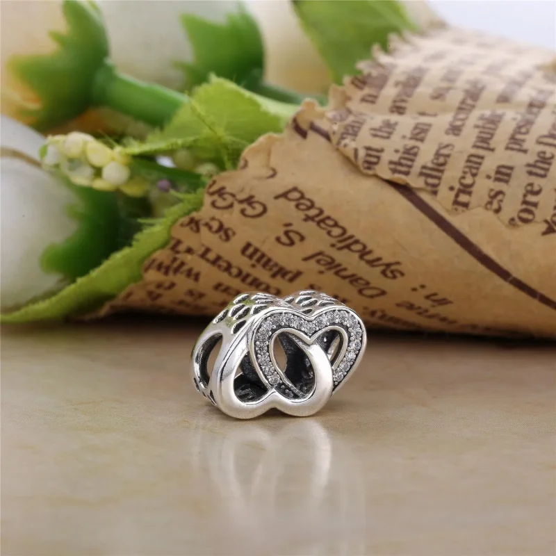 (slika za) PANDORA Srebrni obesek Entwined Love Heart - 791880cz - Ogled 3