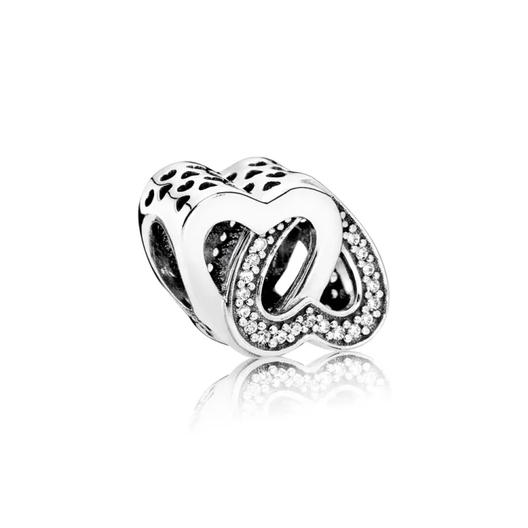 PANDORA Srebrni obesek Entwined Love Heart - 791880cz