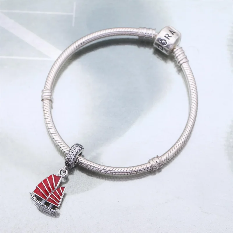 (slika za) PANDORA srebrni obesek s kitajsko ladjo - 791908EN09 - Ogled 3