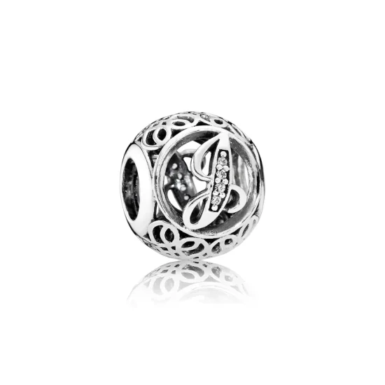 (slika za) PANDORA starinski obesek črka J - 791854cz