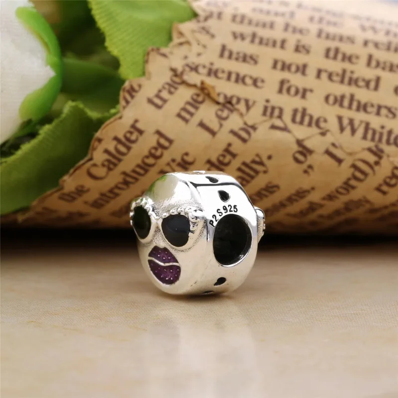 (slika za) PANDORA Stay Cool Charm, črn in vijoličen emajl & prozoren CZ - 797184CZ - Ogled 3