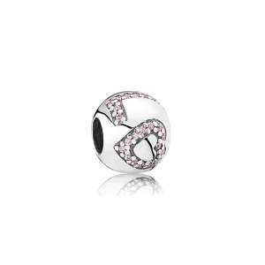(slika za) PANDORA Surrounded By Love Charm, roza CZ - 791196PCZ