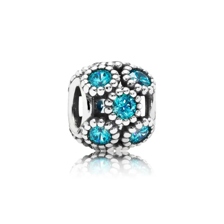 PANDORA Teal Openwork Sparkles Sparkles Charm - 791296MCZ