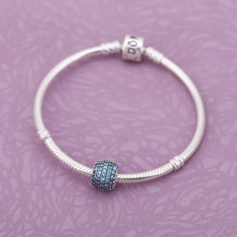 (slika za) PANDORA Teal Pavé Ball Charm - 791051MCZ - Ogled 2