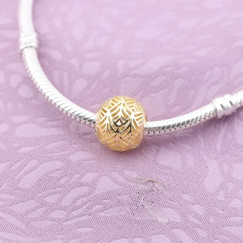 (slika za) PANDORA Tropicana Palm Leaf, obesek iz 14K zlata - 750834 - Ogled 2