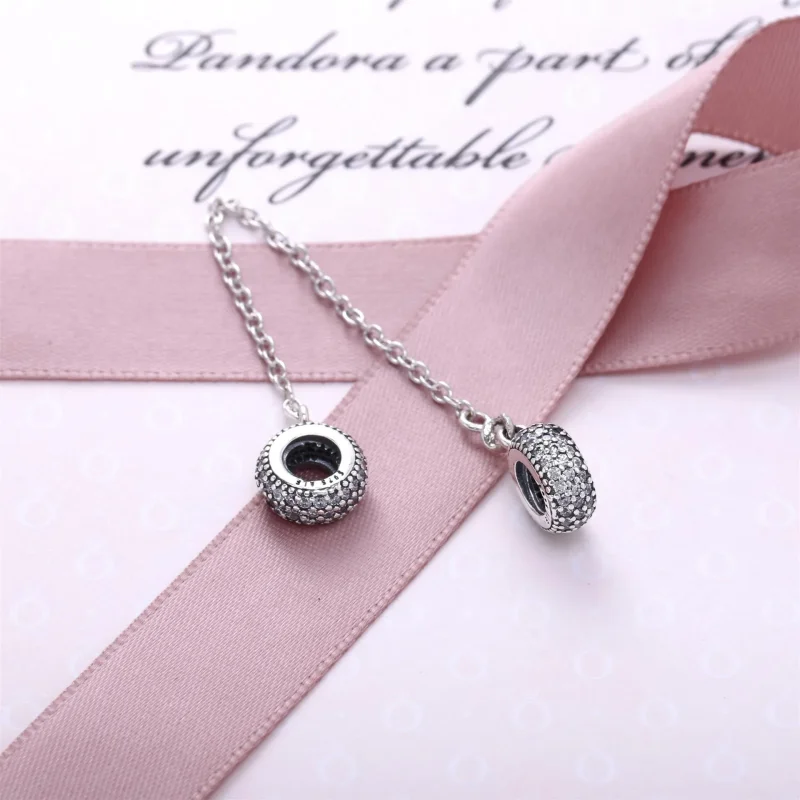 (slika za) PANDORA Varnostna verižica Pavé Navdih - 791736CZ - Ogled 3