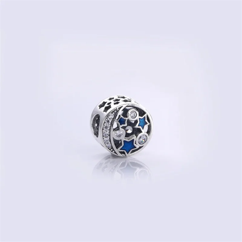 (slika za) PANDORA Vintage Night Sky Charm, Svetleč polnočno moder emajl, prozoren CZ - 791 - Ogled 2