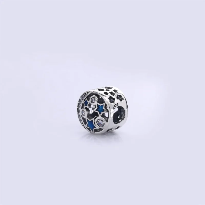 (slika za) PANDORA Vintage Night Sky Charm, Svetleč polnočno moder emajl, prozoren CZ - 791 - Ogled 4