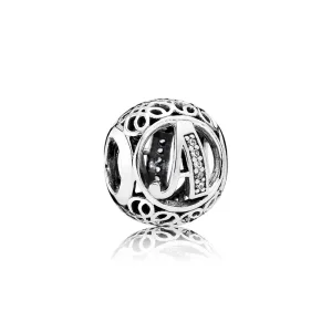 (slika za) PANDORA Vintage obesek črka A - 791845cz