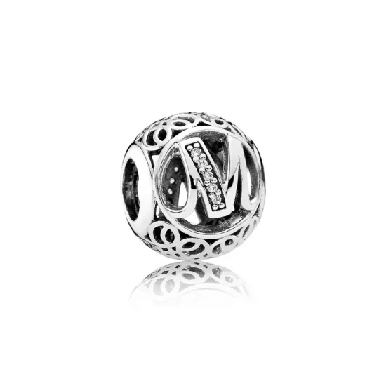 (slika za) PANDORA Vintage obesek črka M - 791857cz